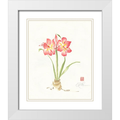 Gentle Love II White Modern Wood Framed Art Print with Double Matting by Rae, Nan