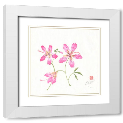 Silk II White Modern Wood Framed Art Print with Double Matting by Rae, Nan