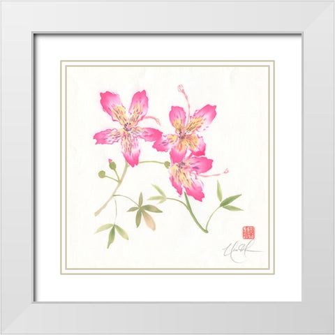 Silk III White Modern Wood Framed Art Print with Double Matting by Rae, Nan
