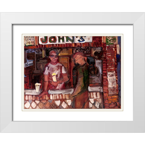 Staying Cool White Modern Wood Framed Art Print with Double Matting by Ferrell, Erin McGee