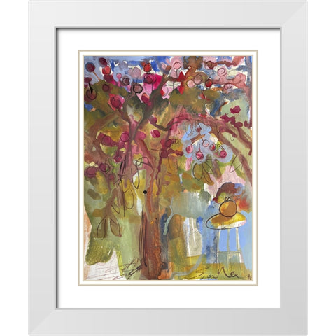 Under the Apple Tree II White Modern Wood Framed Art Print with Double Matting by Ferrell, Erin McGee