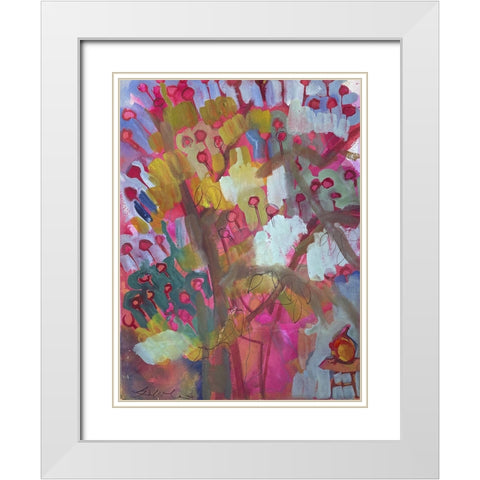 Under the Apple Tree III White Modern Wood Framed Art Print with Double Matting by Ferrell, Erin McGee