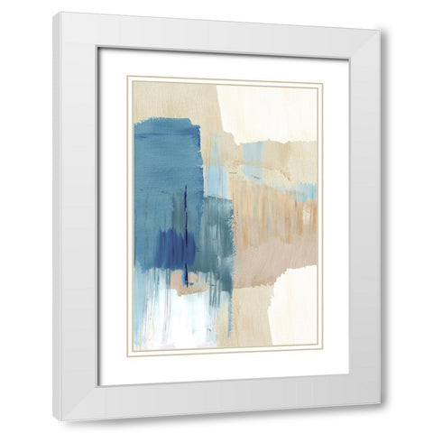 Blue Motion III White Modern Wood Framed Art Print with Double Matting by Kouta, Flora