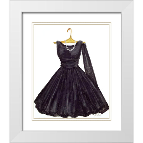 Black Dress Thread White Modern Wood Framed Art Print with Double Matting by McGee, Janie