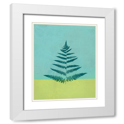 Leaves Green I White Modern Wood Framed Art Print with Double Matting by Bagnato, Judi