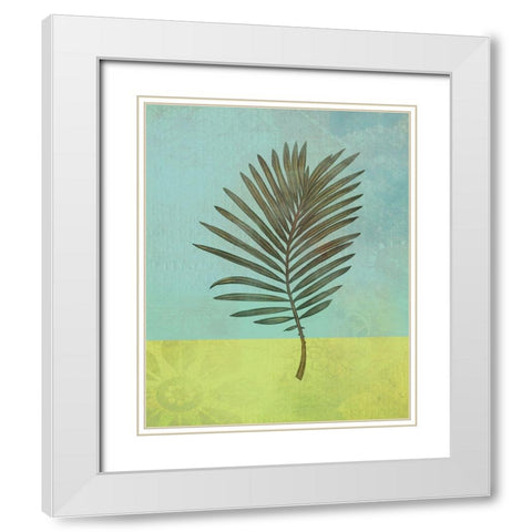 Leaves Green III White Modern Wood Framed Art Print with Double Matting by Bagnato, Judi