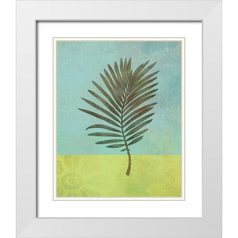 Leaves Green III White Modern Wood Framed Art Print with Double Matting by Bagnato, Judi