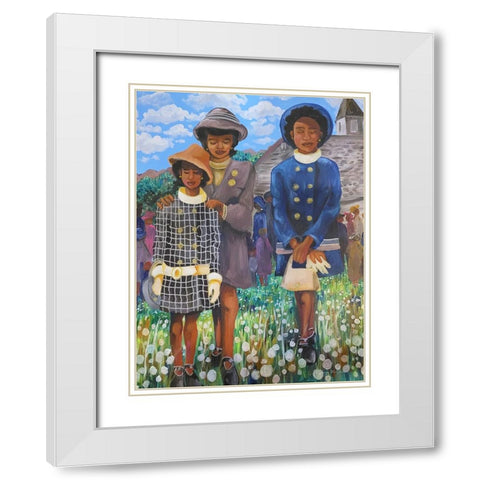 Rocky Mountain Girls I White Modern Wood Framed Art Print with Double Matting by McGee, Janie