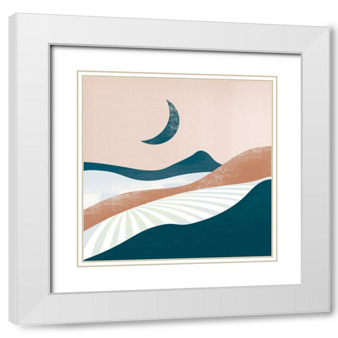 Peaceful Landscape II White Modern Wood Framed Art Print with Double Matting by Arctic Frame