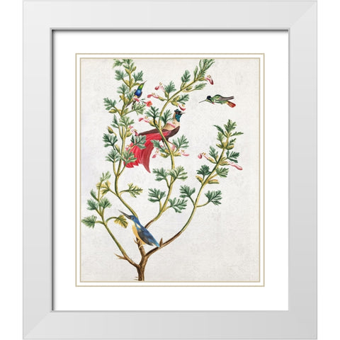 Perching Bird II White Modern Wood Framed Art Print with Double Matting by Smith, Karen