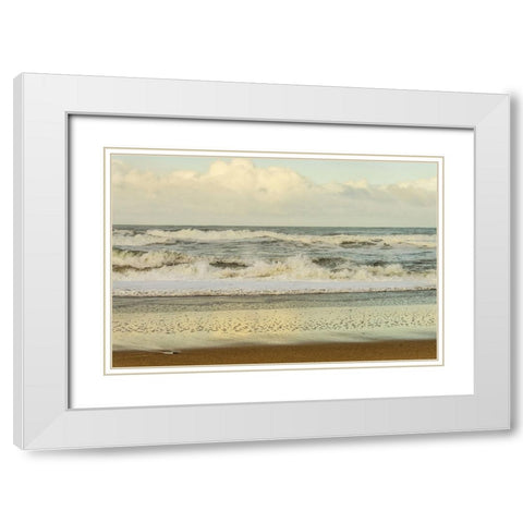 Beach Stroll I White Modern Wood Framed Art Print with Double Matting by Poinski, Dianne