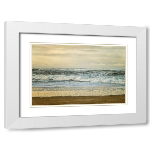 Beach Stroll II White Modern Wood Framed Art Print with Double Matting by Poinski, Dianne