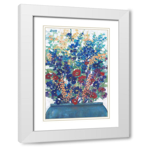 A bunch of Flowers II White Modern Wood Framed Art Print with Double Matting by OToole, Tim