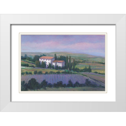 Soft Lavender Fields I White Modern Wood Framed Art Print with Double Matting by OToole, Tim