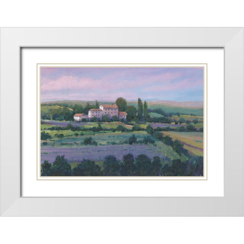 Soft Lavender Fields II White Modern Wood Framed Art Print with Double Matting by OToole, Tim