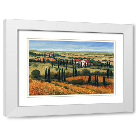 Hills of Tuscany I White Modern Wood Framed Art Print with Double Matting by OToole, Tim