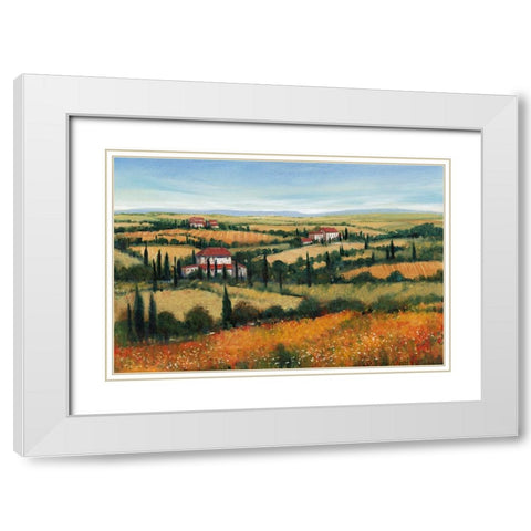 Hills of Tuscany II White Modern Wood Framed Art Print with Double Matting by OToole, Tim