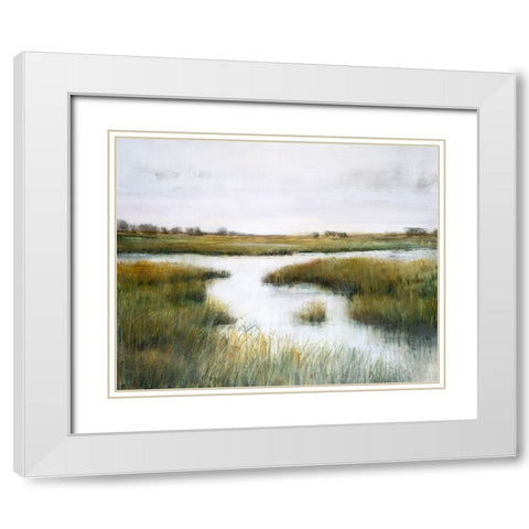 Misty Marshland  I White Modern Wood Framed Art Print with Double Matting by OToole, Tim