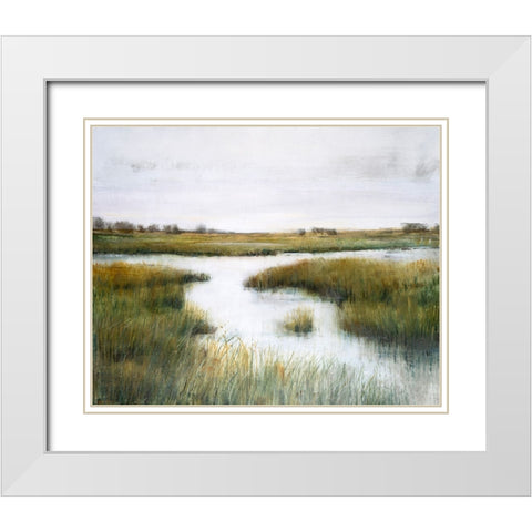 Misty Marshland  I White Modern Wood Framed Art Print with Double Matting by OToole, Tim