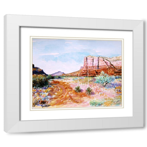 Desert in Spring White Modern Wood Framed Art Print with Double Matting by Bonaparte, Diane