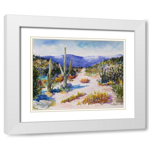 Desert Scene White Modern Wood Framed Art Print with Double Matting by Bonaparte, Diane