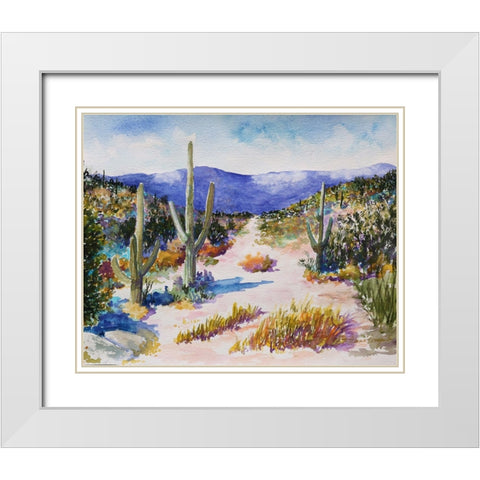 Desert Scene White Modern Wood Framed Art Print with Double Matting by Bonaparte, Diane
