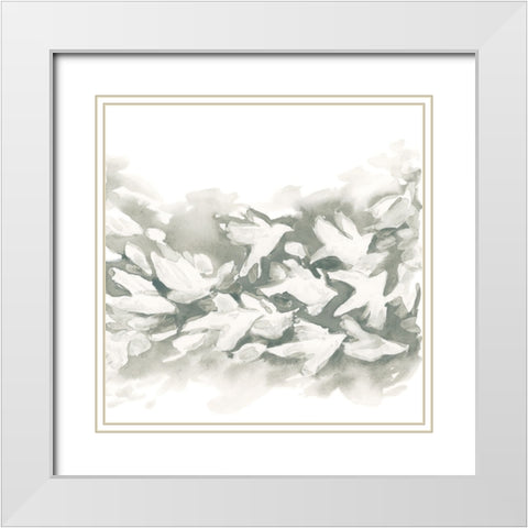 Carbon Flock I White Modern Wood Framed Art Print with Double Matting by Vess, June Erica