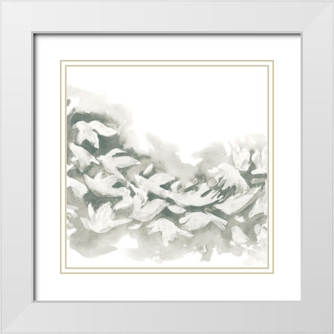 Carbon Flock II White Modern Wood Framed Art Print with Double Matting by Vess, June Erica