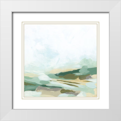 Valley Lane II White Modern Wood Framed Art Print with Double Matting by Vess, June Erica