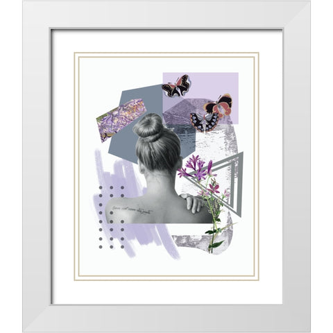 A Unique Butterfly I White Modern Wood Framed Art Print with Double Matting by Wang, Melissa