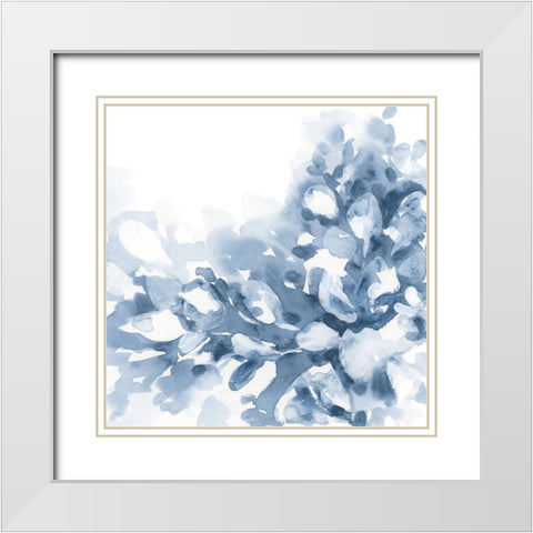 Indigo Splash II White Modern Wood Framed Art Print with Double Matting by Vess, June Erica