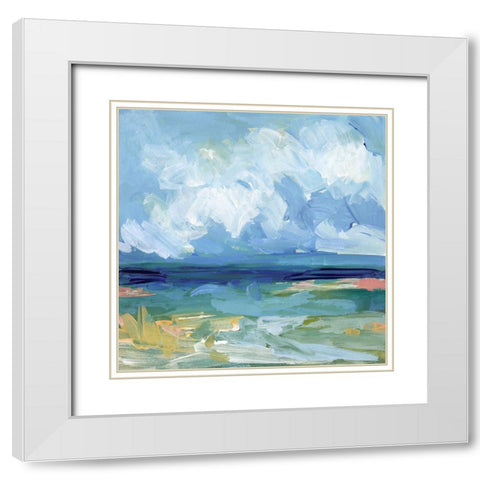 Saltwaters Edge I White Modern Wood Framed Art Print with Double Matting by Barnes, Victoria