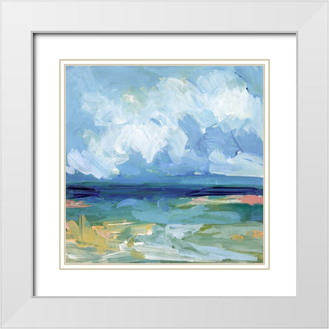 Saltwaters Edge I White Modern Wood Framed Art Print with Double Matting by Barnes, Victoria