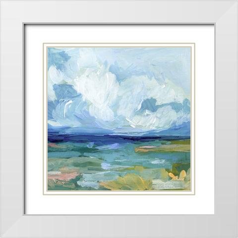 Saltwaters Edge II White Modern Wood Framed Art Print with Double Matting by Barnes, Victoria