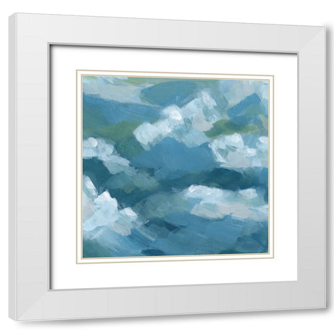 Brushy Surf I White Modern Wood Framed Art Print with Double Matting by Vess, June Erica