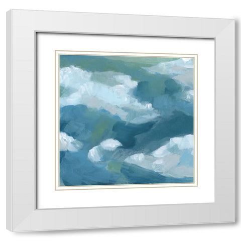 Brushy Surf II White Modern Wood Framed Art Print with Double Matting by Vess, June Erica