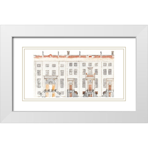 Amsterdam Canal Houses V White Modern Wood Framed Art Print with Double Matting by Teyler, Johan
