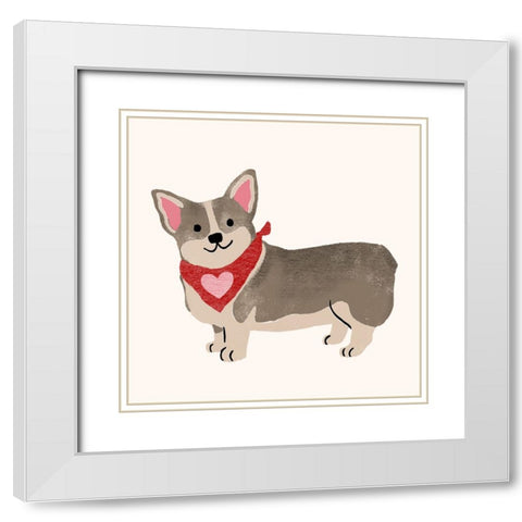 Little Legs Big Heart I White Modern Wood Framed Art Print with Double Matting by Barnes, Victoria