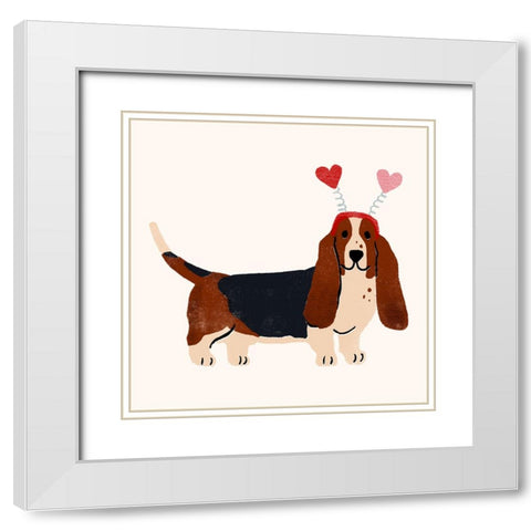 Little Legs Big Heart II White Modern Wood Framed Art Print with Double Matting by Barnes, Victoria