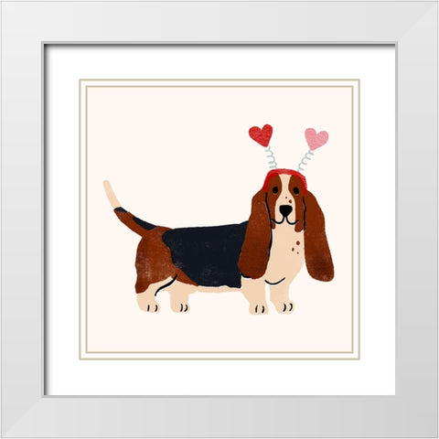 Little Legs Big Heart II White Modern Wood Framed Art Print with Double Matting by Barnes, Victoria