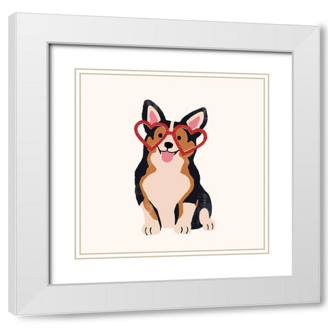 Little Legs Big Heart III White Modern Wood Framed Art Print with Double Matting by Barnes, Victoria