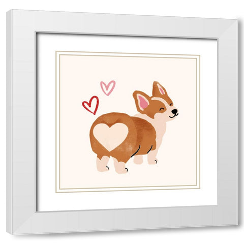 Little Legs Big Heart V White Modern Wood Framed Art Print with Double Matting by Barnes, Victoria