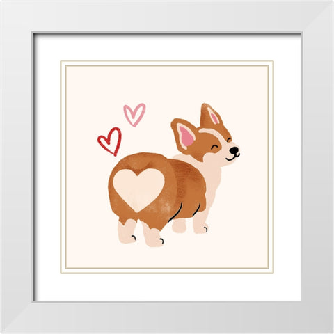 Little Legs Big Heart V White Modern Wood Framed Art Print with Double Matting by Barnes, Victoria