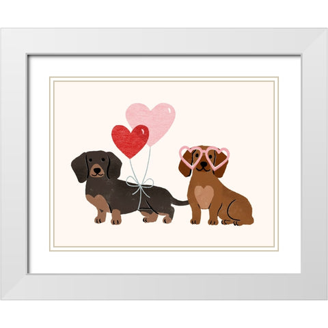 Little Legs Big Heart VII White Modern Wood Framed Art Print with Double Matting by Barnes, Victoria