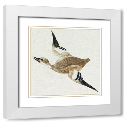 Flying Ducks II White Modern Wood Framed Art Print with Double Matting by Teyler, Johan