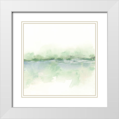 Moss Mist I White Modern Wood Framed Art Print with Double Matting by Vess, June Erica