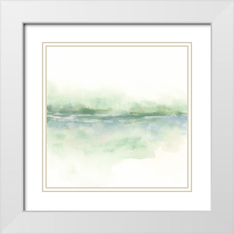 Moss Mist II White Modern Wood Framed Art Print with Double Matting by Vess, June Erica