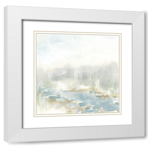 Misty Creekbed I White Modern Wood Framed Art Print with Double Matting by Vess, June Erica