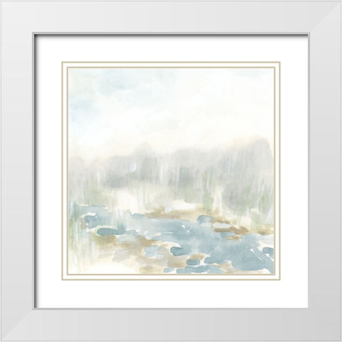 Misty Creekbed I White Modern Wood Framed Art Print with Double Matting by Vess, June Erica