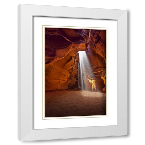 Guiding Light I White Modern Wood Framed Art Print with Double Matting by Drost, David